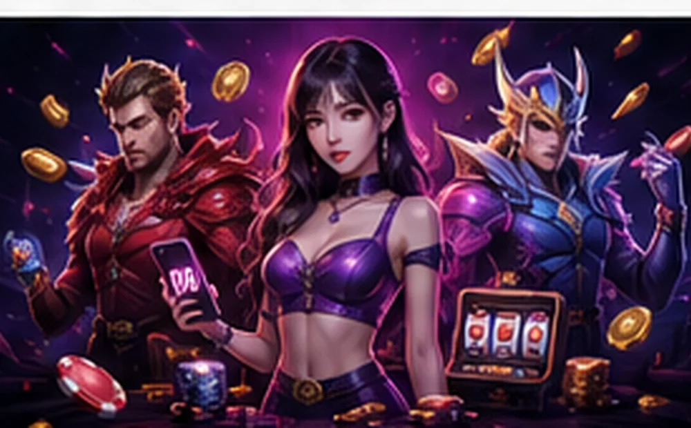 Karakter game dengan beberapa pilihan permainan digital